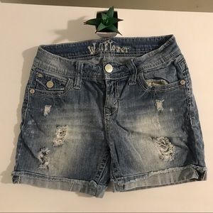 Wallflower disstressed high rise shorts